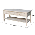 Table basse Spencer en bois de para de 122 cm (L) x 61 cm (P) x 48 cm (H)