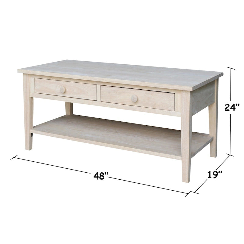 Table basse Spencer en bois de para de 122 cm (L) x 61 cm (P) x 48 cm (H)