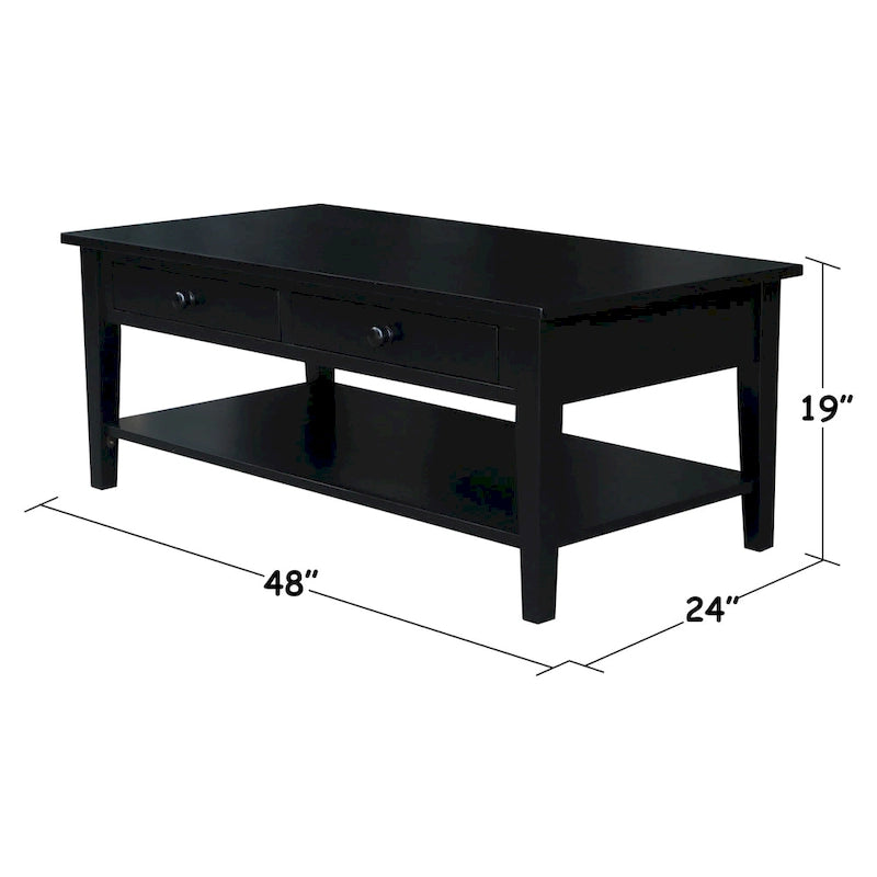 Table basse Spencer en bois de para de 122 cm (L) x 61 cm (P) x 48 cm (H)