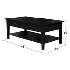 Table basse Spencer en bois de para de 122 cm (L) x 61 cm (P) x 48 cm (H)