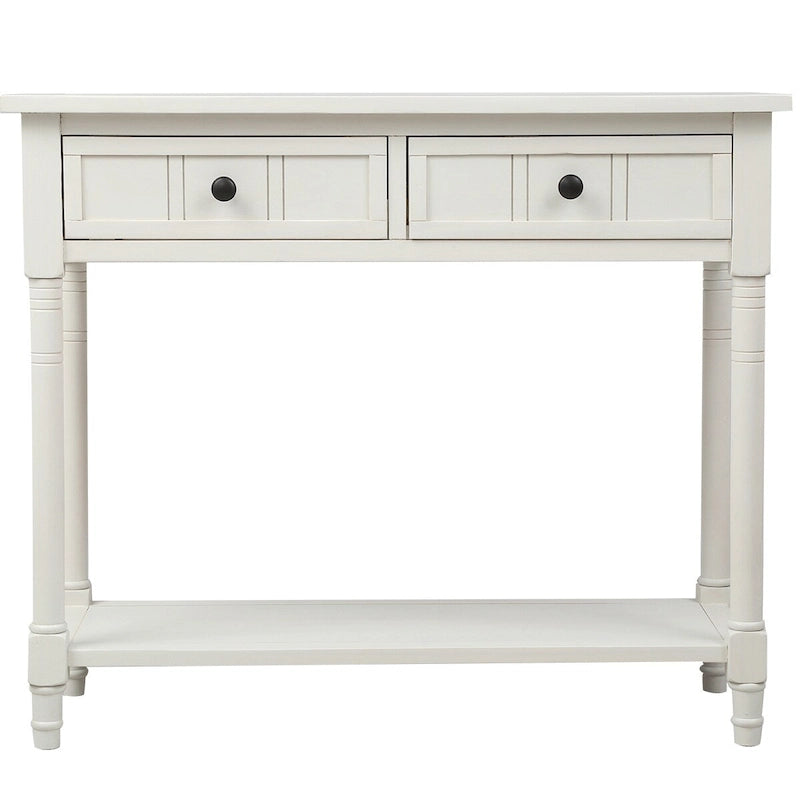 Console moderne avec deux tiroirs et une étagère inférieure