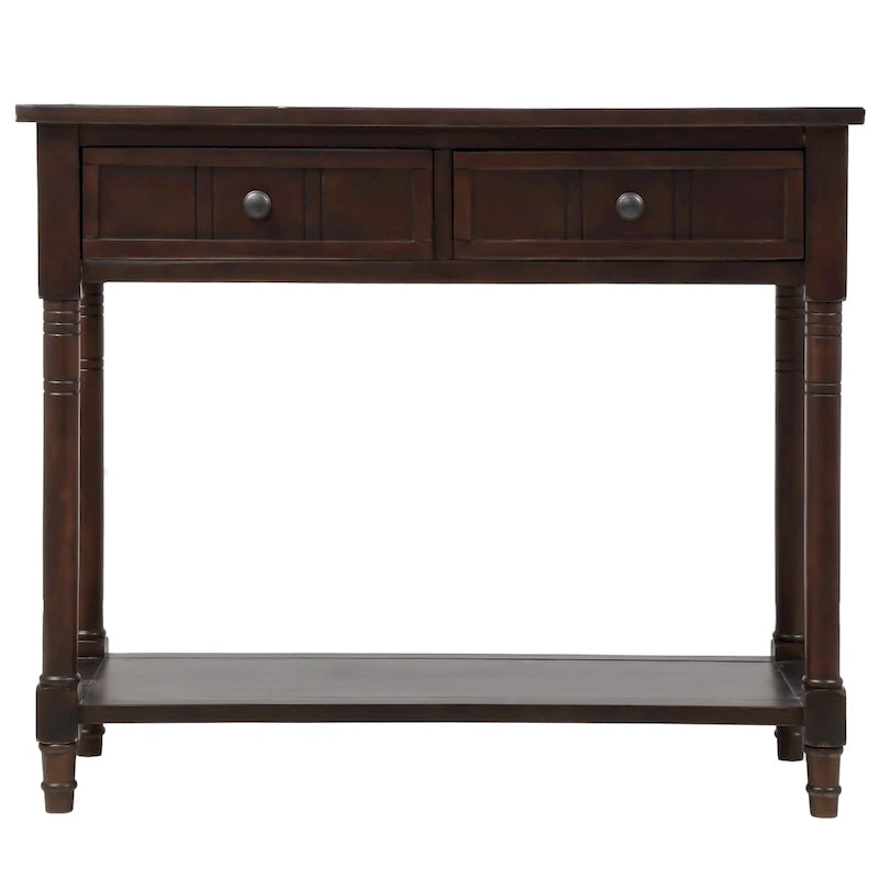 Console moderne avec deux tiroirs et une étagère inférieure