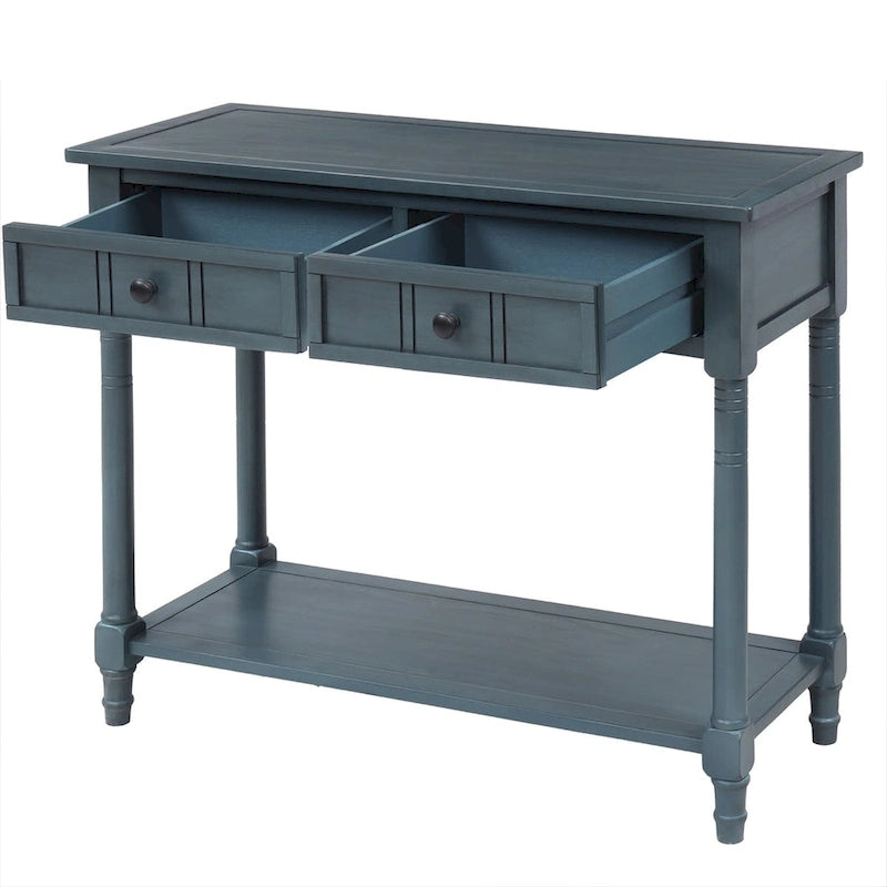 Console moderne avec deux tiroirs et une étagère inférieure