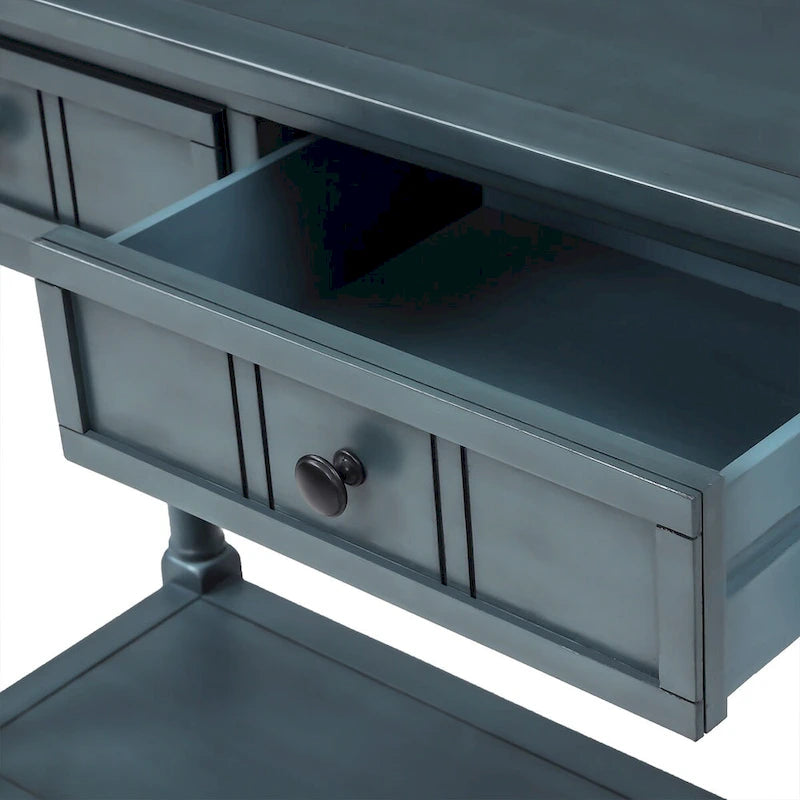 Console moderne avec deux tiroirs et une étagère inférieure