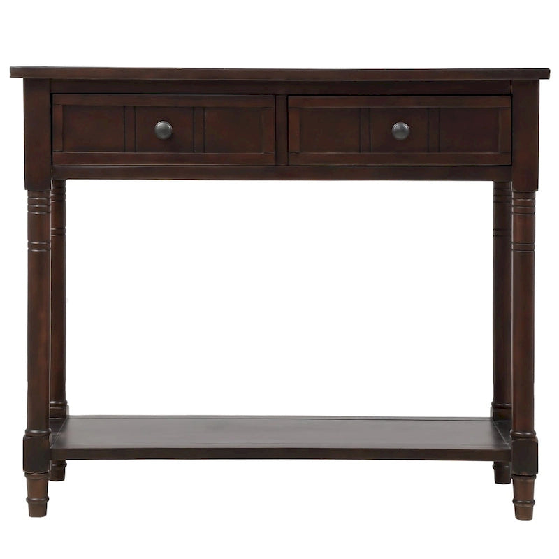 Console moderne avec deux tiroirs et une étagère inférieure