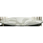 Table à manger Somette Ashton en nickel brossé et verre – Plateau : 47 x 48 x 48 – Base : 29,33 x 32,99 x 32,99