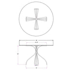 Table à manger Somette Ashton en nickel brossé et verre – Plateau : 47 x 48 x 48 – Base : 29,33 x 32,99 x 32,99