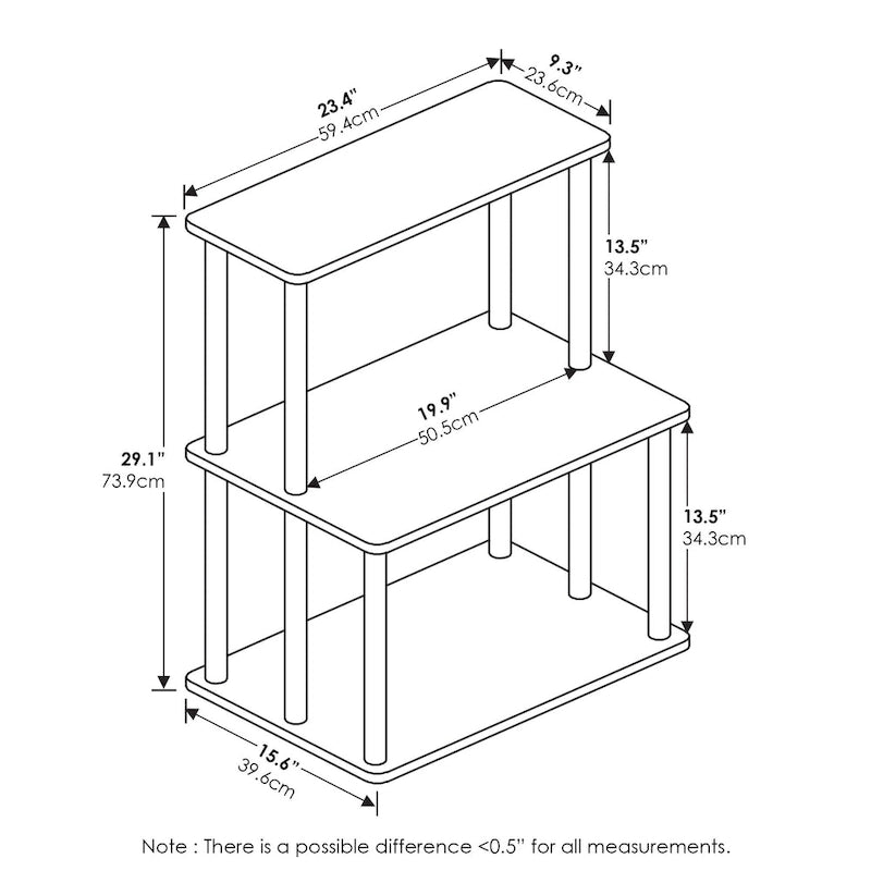 Furinno Turn-N-Tube, Étagère de cuisine à 3 niveaux, assemblage sans outils