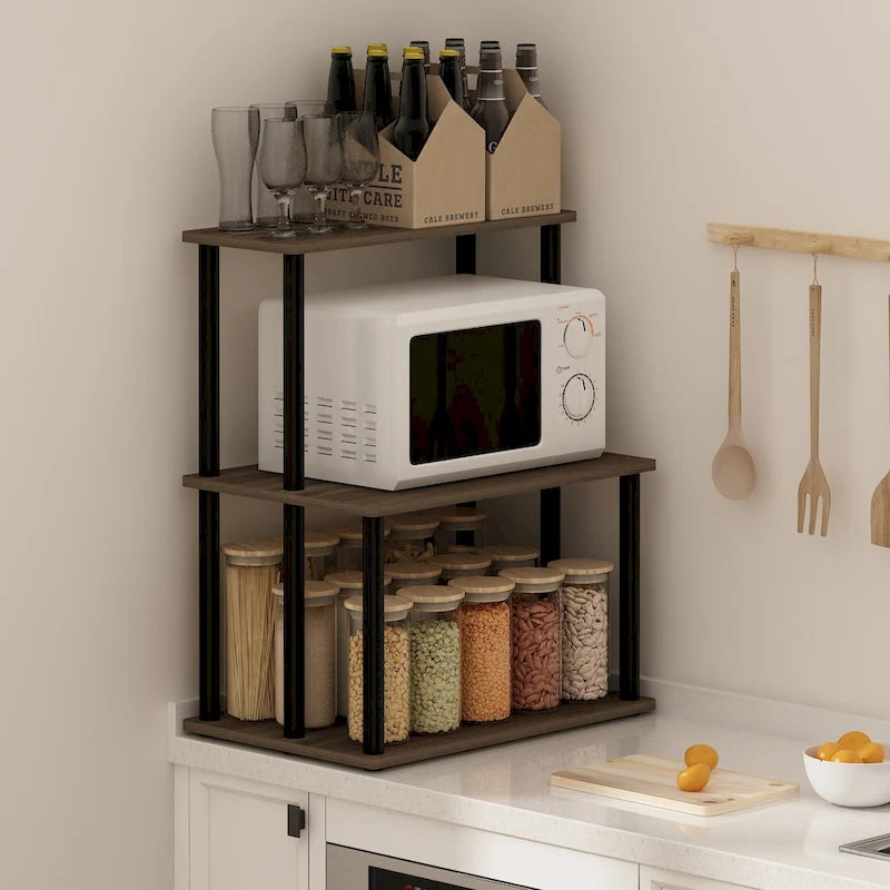 Furinno Turn-N-Tube, Étagère de cuisine à 3 niveaux, assemblage sans outils