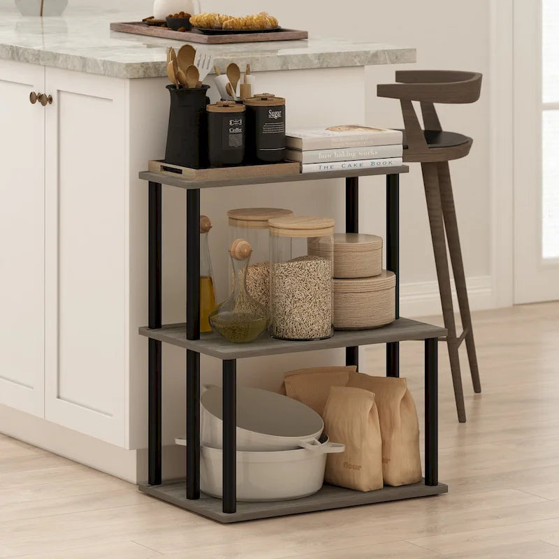 Furinno Turn-N-Tube, Étagère de cuisine à 3 niveaux, assemblage sans outils