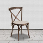 Chaise de salle à manger avec croisillons au dos, lot de 2, empilable – [Couleur]