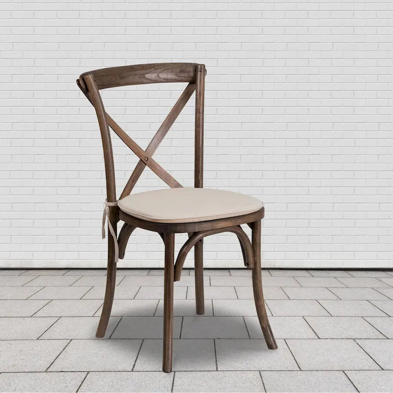 Chaise de salle à manger avec croisillons au dos, lot de 2, empilable – [Couleur]