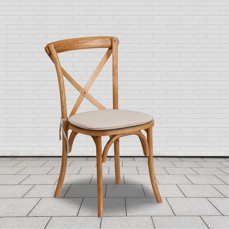 Chaise de salle à manger avec croisillons au dos, lot de 2, empilable – [Couleur]