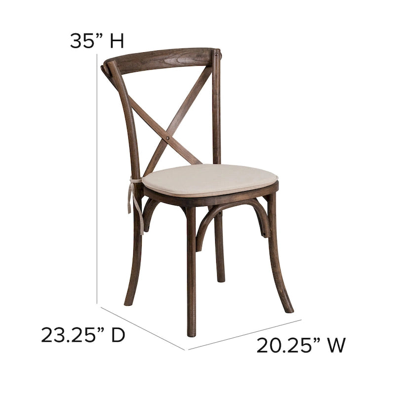 Chaise de salle à manger avec croisillons au dos, lot de 2, empilable – [Couleur]