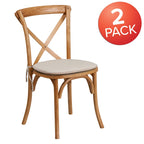 Chaise de salle à manger avec croisillons au dos, lot de 2, empilable – [Couleur]