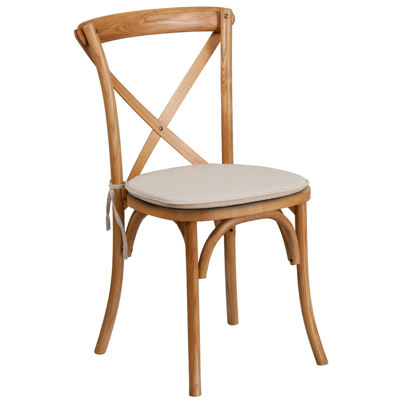 Chaise de salle à manger avec croisillons au dos, lot de 2, empilable – [Couleur]