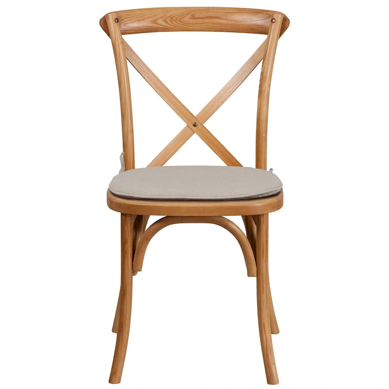 Chaise de salle à manger avec croisillons au dos, lot de 2, empilable – [Couleur]
