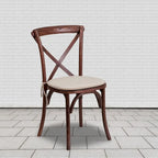 Chaise de salle à manger avec croisillons au dos, lot de 2, empilable – [Couleur]