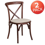 Chaise de salle à manger avec croisillons au dos, lot de 2, empilable – [Couleur]