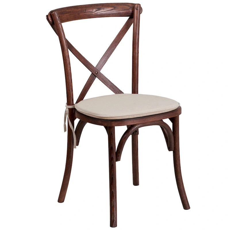 Chaise de salle à manger avec croisillons au dos, lot de 2, empilable – [Couleur]