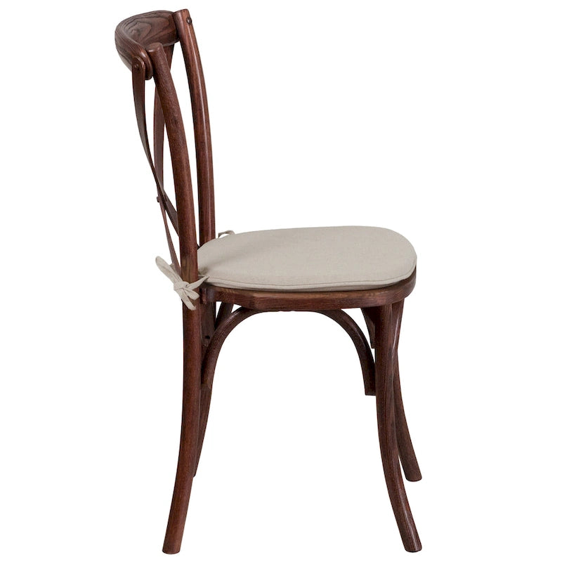 Chaise de salle à manger avec croisillons au dos, lot de 2, empilable – [Couleur]