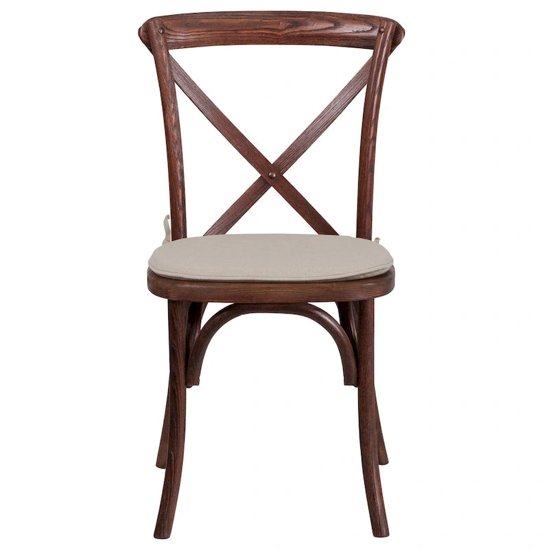 Chaise de salle à manger avec croisillons au dos, lot de 2, empilable – [Couleur]