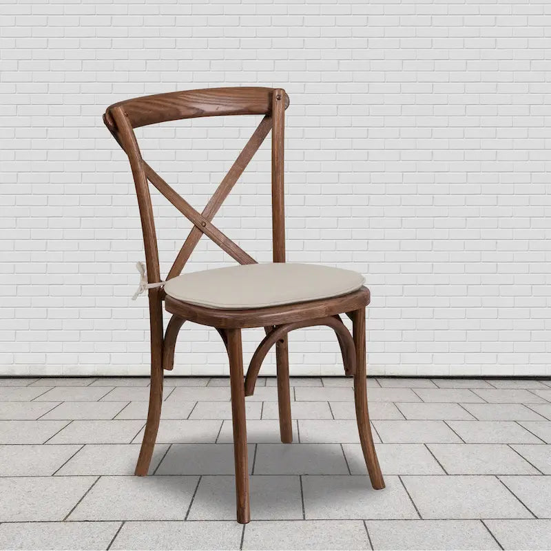 Chaise de salle à manger avec croisillons au dos, lot de 2, empilable – [Couleur]