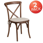 Chaise de salle à manger avec croisillons au dos, lot de 2, empilable – [Couleur]