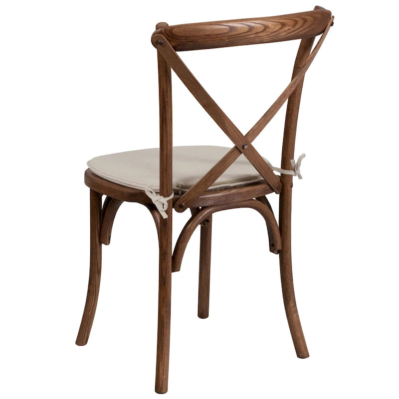 Chaise de salle à manger avec croisillons au dos, lot de 2, empilable – [Couleur]