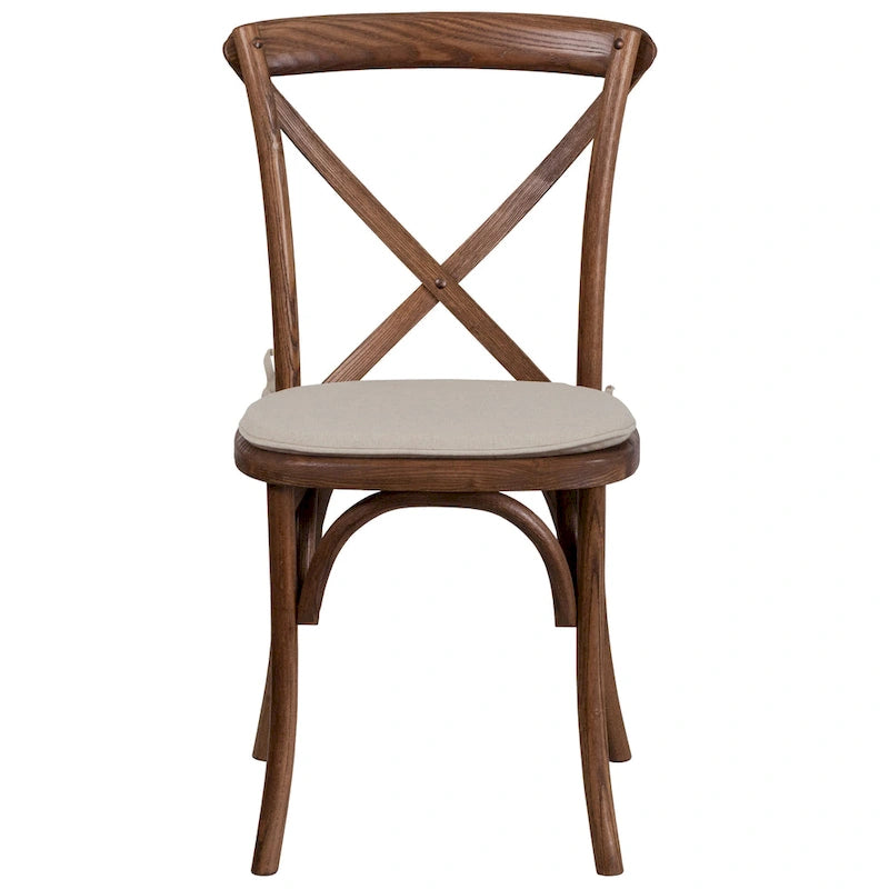 Chaise de salle à manger avec croisillons au dos, lot de 2, empilable – [Couleur]
