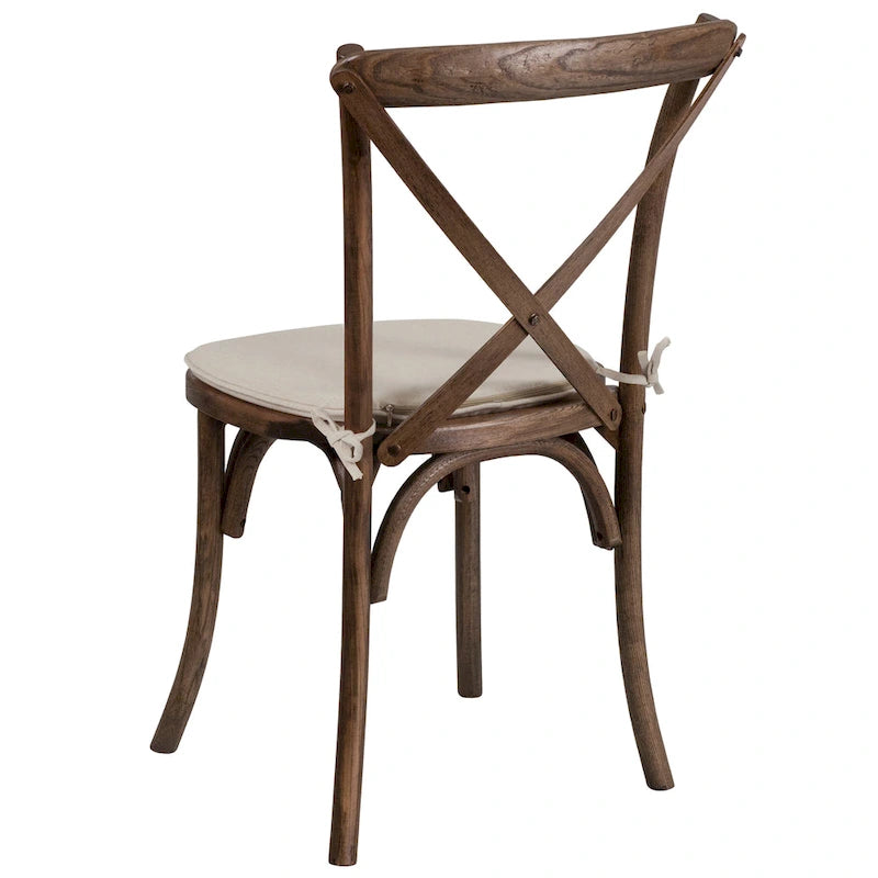 Chaise de salle à manger avec croisillons au dos, lot de 2, empilable – [Couleur]