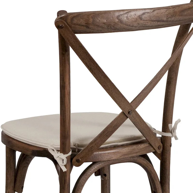 Chaise de salle à manger avec croisillons au dos, lot de 2, empilable – [Couleur]