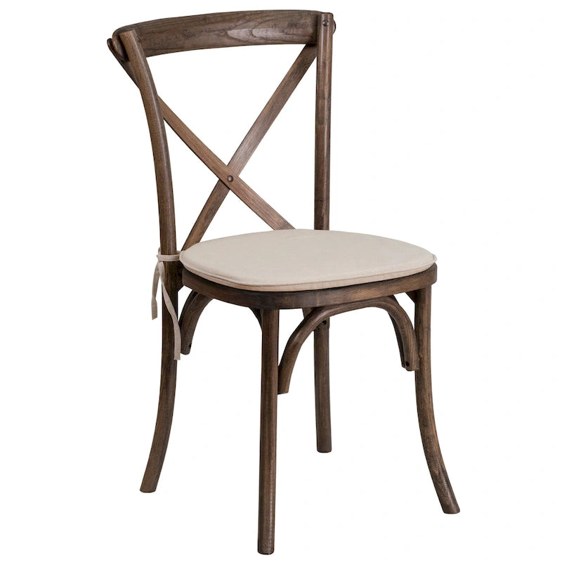 Chaise de salle à manger avec croisillons au dos, lot de 2, empilable – [Couleur]