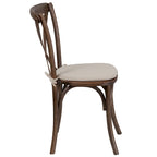 Chaise de salle à manger avec croisillons au dos, lot de 2, empilable – [Couleur]