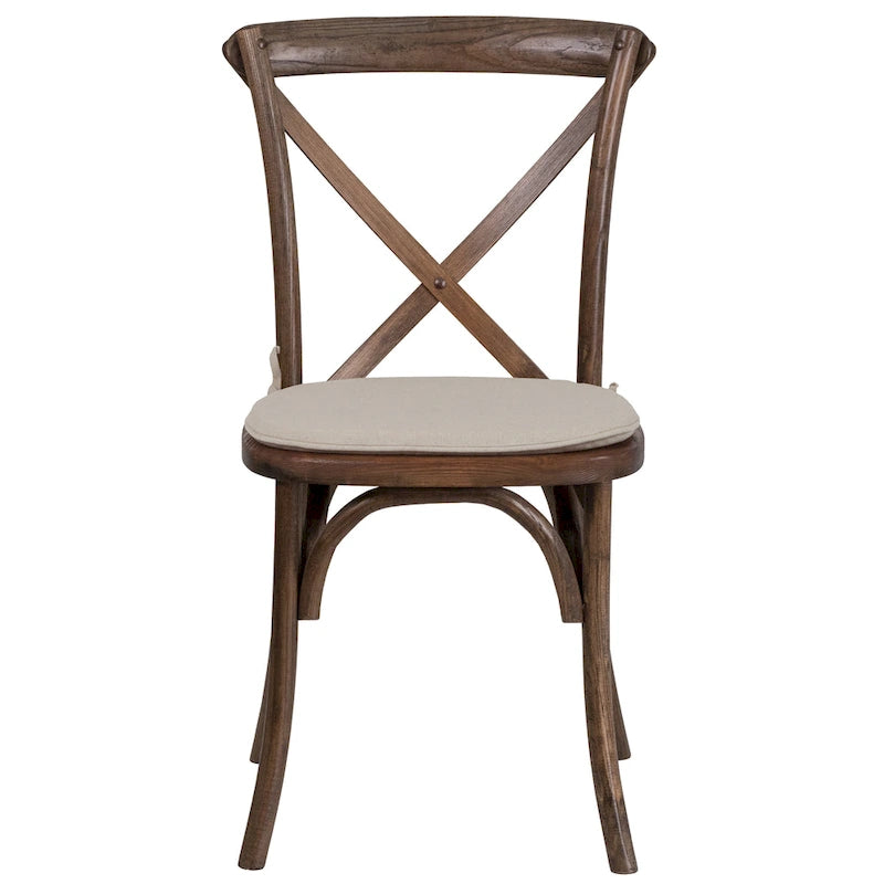 Chaise de salle à manger avec croisillons au dos, lot de 2, empilable – [Couleur]