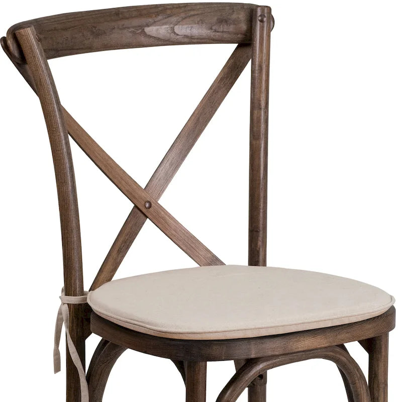 Chaise de salle à manger avec croisillons au dos, lot de 2, empilable – [Couleur]