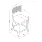Chaises de comptoir Berwil en bois à dossier en cannage par Furniture of America