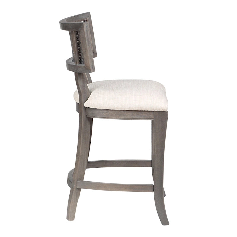 Chaises de comptoir Berwil en bois à dossier en cannage par Furniture of America