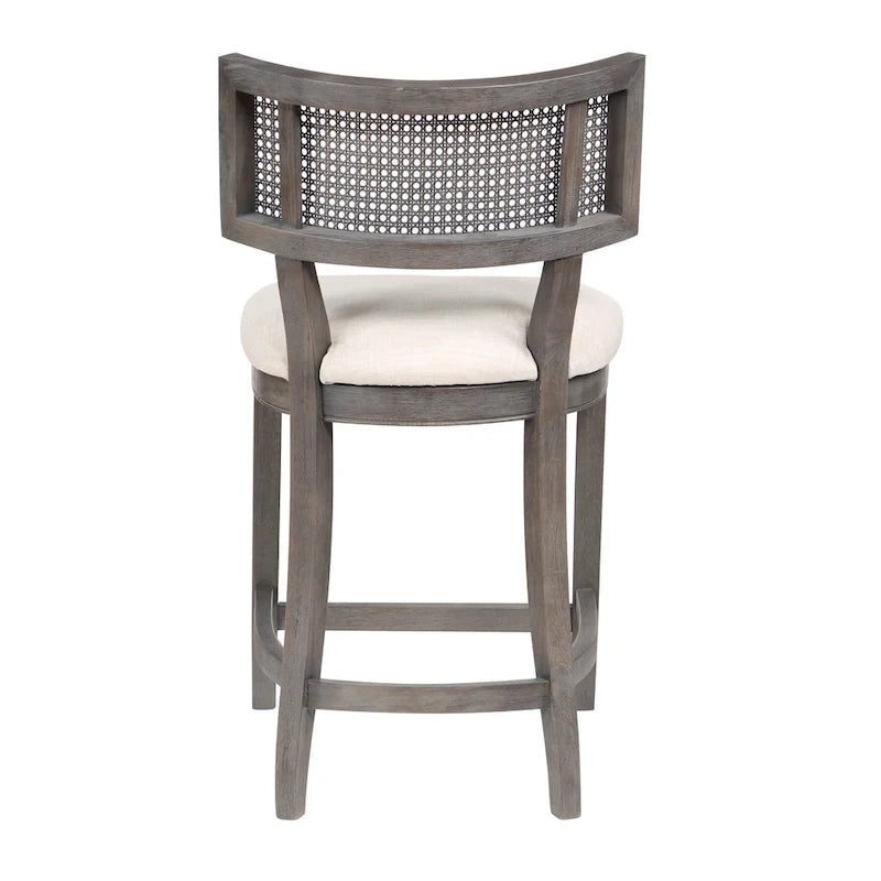 Chaises de comptoir Berwil en bois à dossier en cannage par Furniture of America