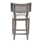 Chaises de comptoir Berwil en bois à dossier en cannage par Furniture of America