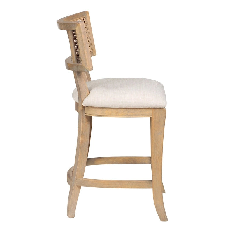 Chaises de comptoir Berwil en bois à dossier en cannage par Furniture of America