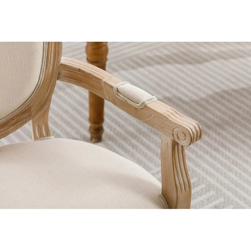 Grondin Lot de 2 chaises de salle à manger de style moderne du milieu du siècle, fauteuil d'appoint rembourré en lin dossier Louis XVI
