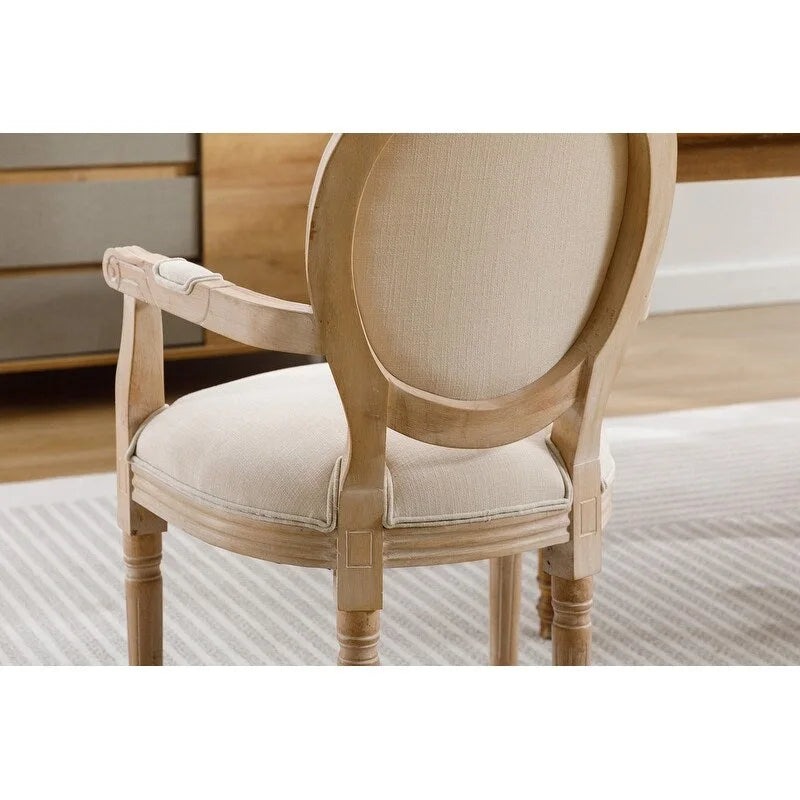 Grondin Lot de 2 chaises de salle à manger de style moderne du milieu du siècle, fauteuil d'appoint rembourré en lin dossier Louis XVI