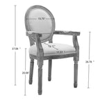 Grondin Lot de 2 chaises de salle à manger de style moderne du milieu du siècle, fauteuil d'appoint rembourré en lin dossier Louis XVI