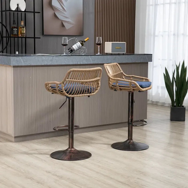 Tabourets de bar pivotants avec repose-pieds - Lot de 2