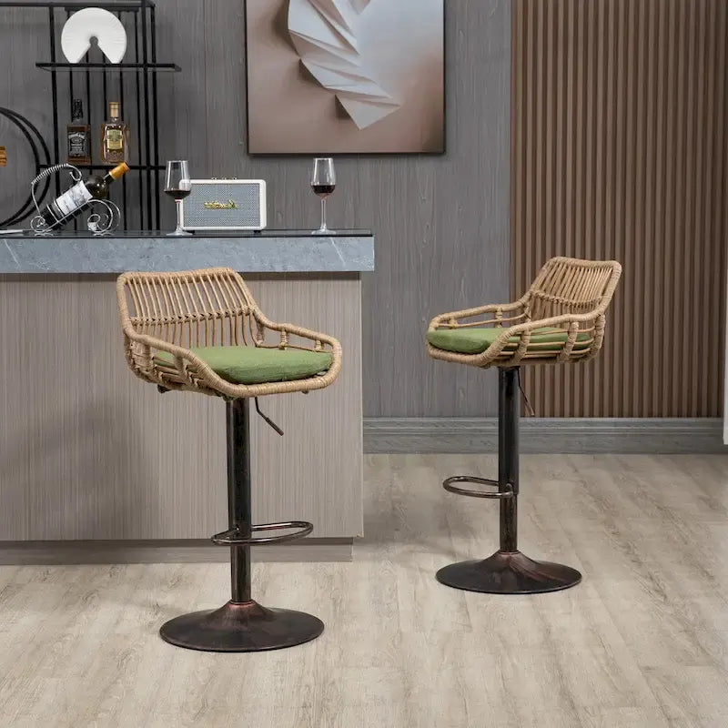 Tabourets de bar pivotants avec repose-pieds - Lot de 2