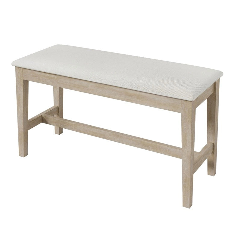 Ensemble de salle à manger 6 pièces demi-rond en bois avec longue banquette et 4 chaises de salle à manger, style moderne