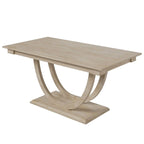 Ensemble de salle à manger 6 pièces demi-rond en bois avec longue banquette et 4 chaises de salle à manger, style moderne