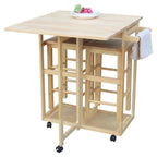 Dessertes de cuisine roulantes pliantes Carson Carrington Dalur 3 pièces en bois