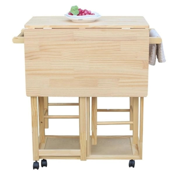Dessertes de cuisine roulantes pliantes Carson Carrington Dalur 3 pièces en bois